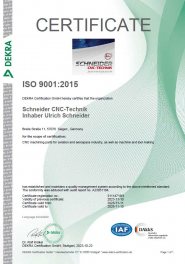 Zertifikat ISO 9001 2015 en