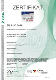 EN 9100:2016 Zertifikat
