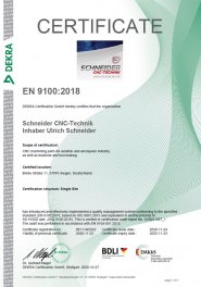Zertifikat EN-9100_2018 Englisch