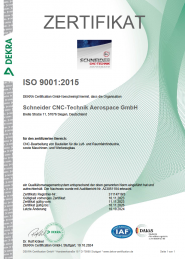 Zertifikat ISO 9001 2015 Umfirmierung de